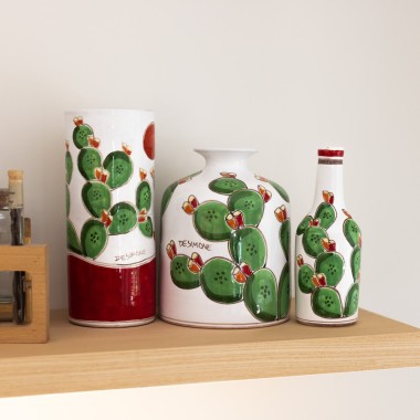 Portabottiglia ceramica siciliana realizzato a mano Fichi d'India ceramiche de simone Portabottiglia ceramica siciliana realizzato a mano Fichi d'India ceramiche de simone